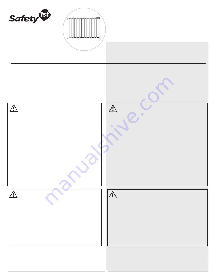 Safety 1st Wide & Sturdy Sliding Gate GA089 Скачать руководство пользователя страница 1