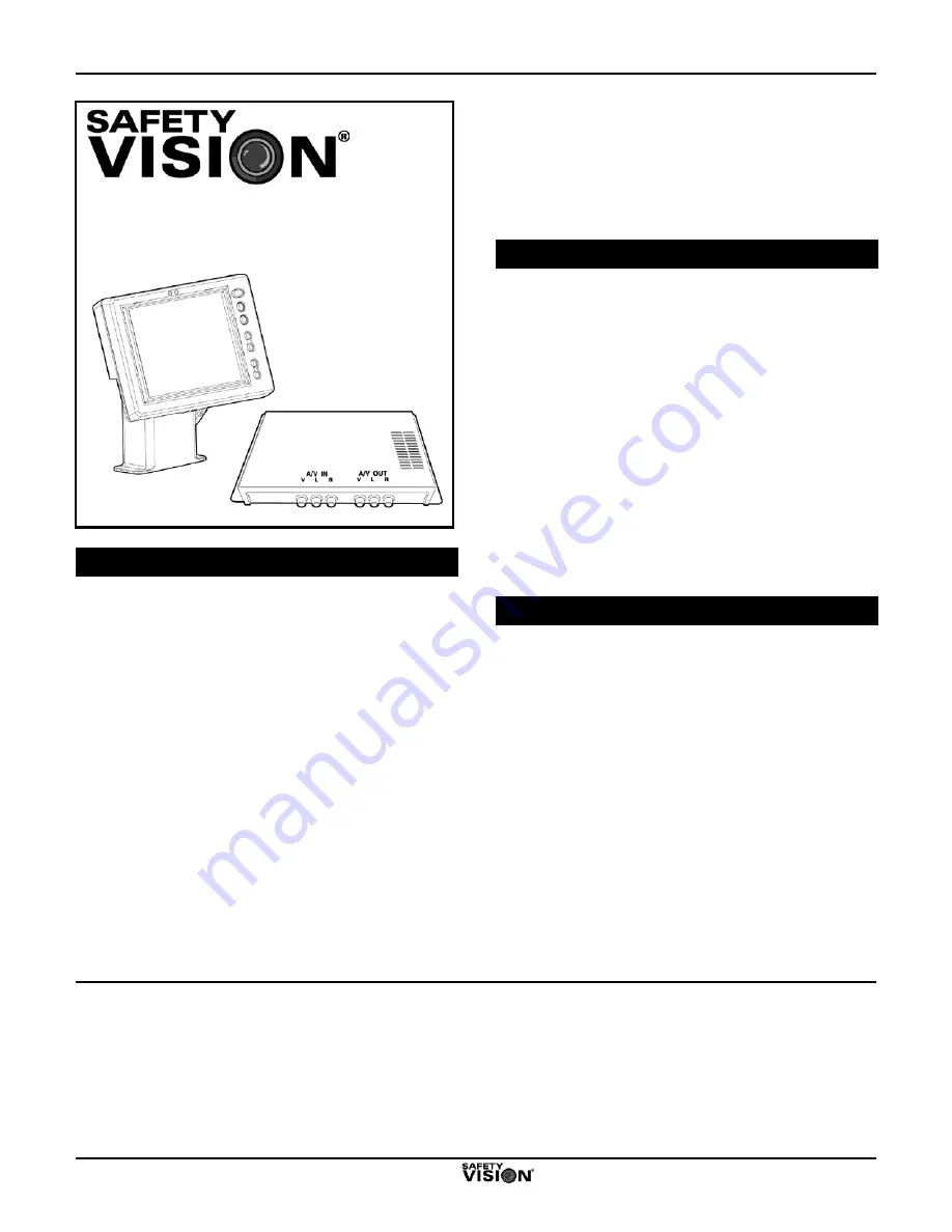 Safety Vision SV-LCD56 Quick Installation Manual Download Page 1