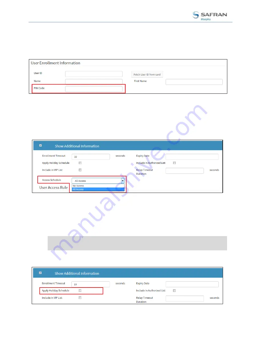 Safran MorphoAccess SIGMA Series Administration Manual Download Page 317