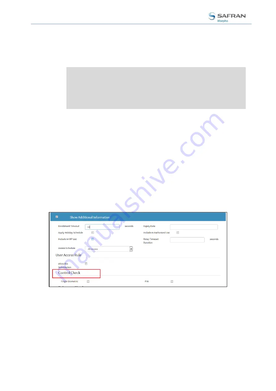 Safran MorphoAccess SIGMA Series Administration Manual Download Page 319