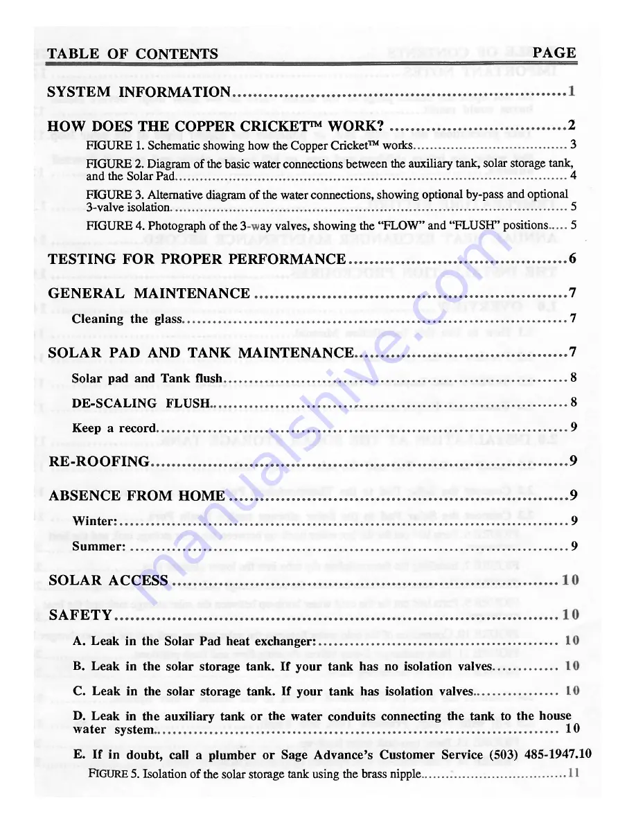 Sage Advance Corp Copper Cricket 1B Owner'S Manual Download Page 3