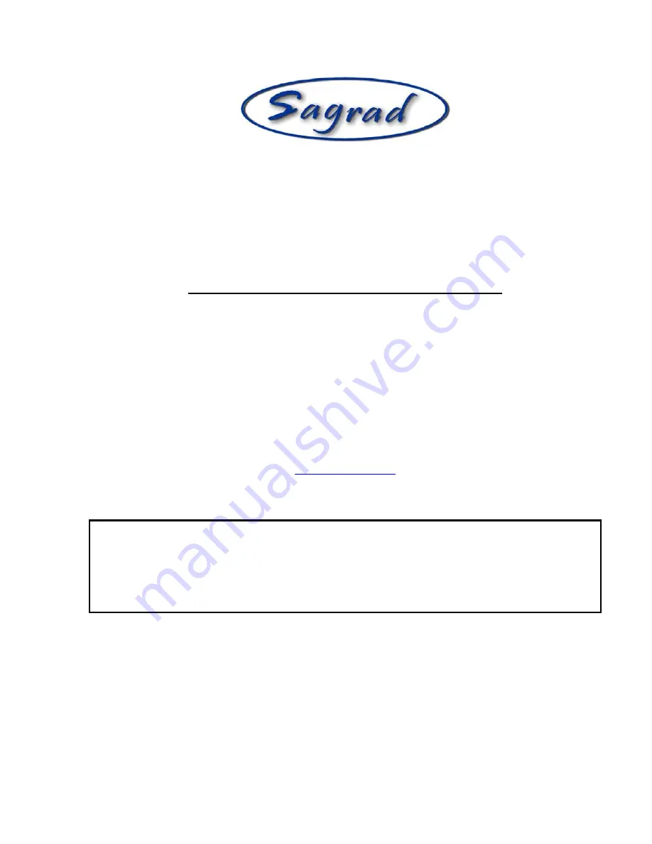 Sagrad SG901-1023 Installation & User Manual Download Page 1