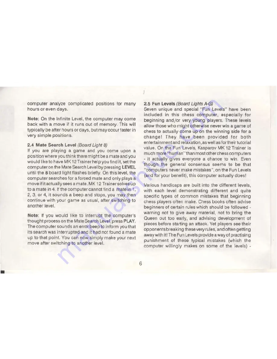 Saitek KASPAROV MK12 User Manual Download Page 8