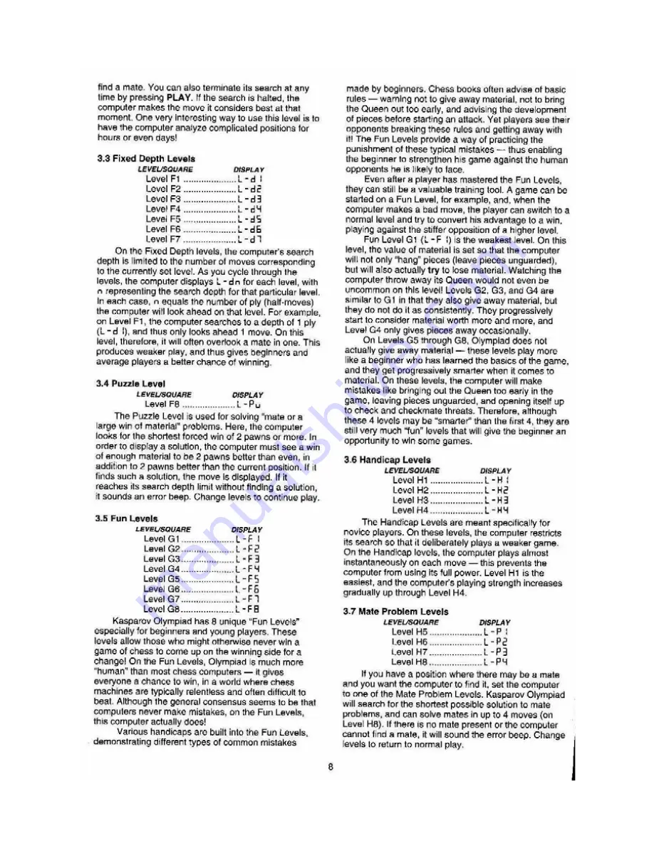 Saitek Kasparov Olympiad User Manual Download Page 10