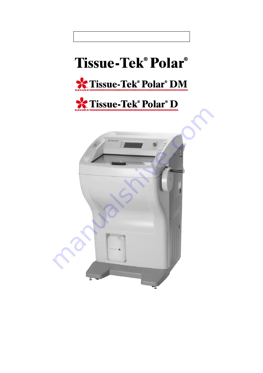 Sakura Tissue-Tek Polar DM Operating Manual Download Page 1