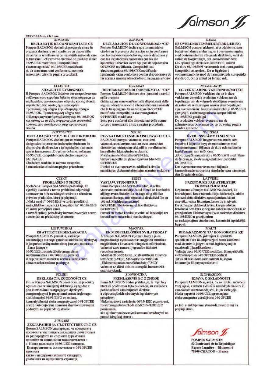 salmson CELCIUX Installation And Starting Instructions Download Page 3