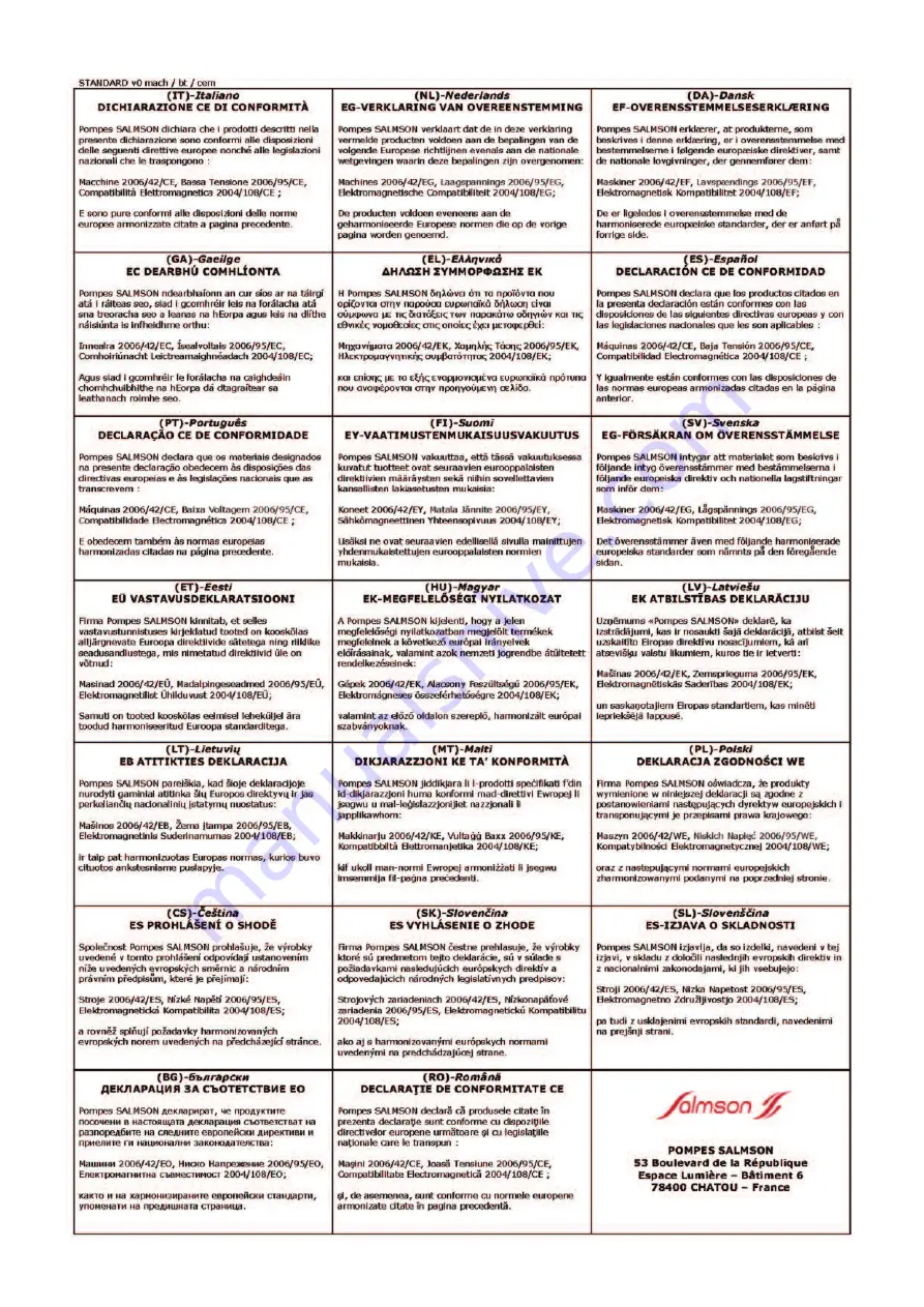 salmson KIDSON 0 Installation And Starting Instructions Download Page 3