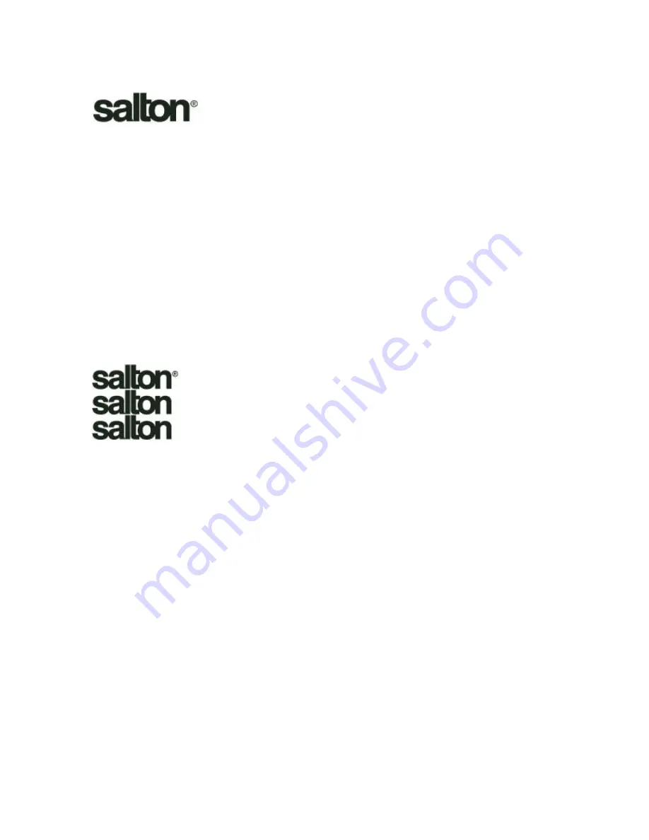 Salton EX-15 Manual Download Page 1