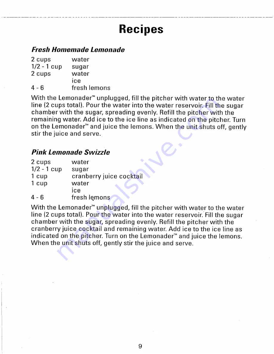 Salton LM8 Owner'S Manual Download Page 9