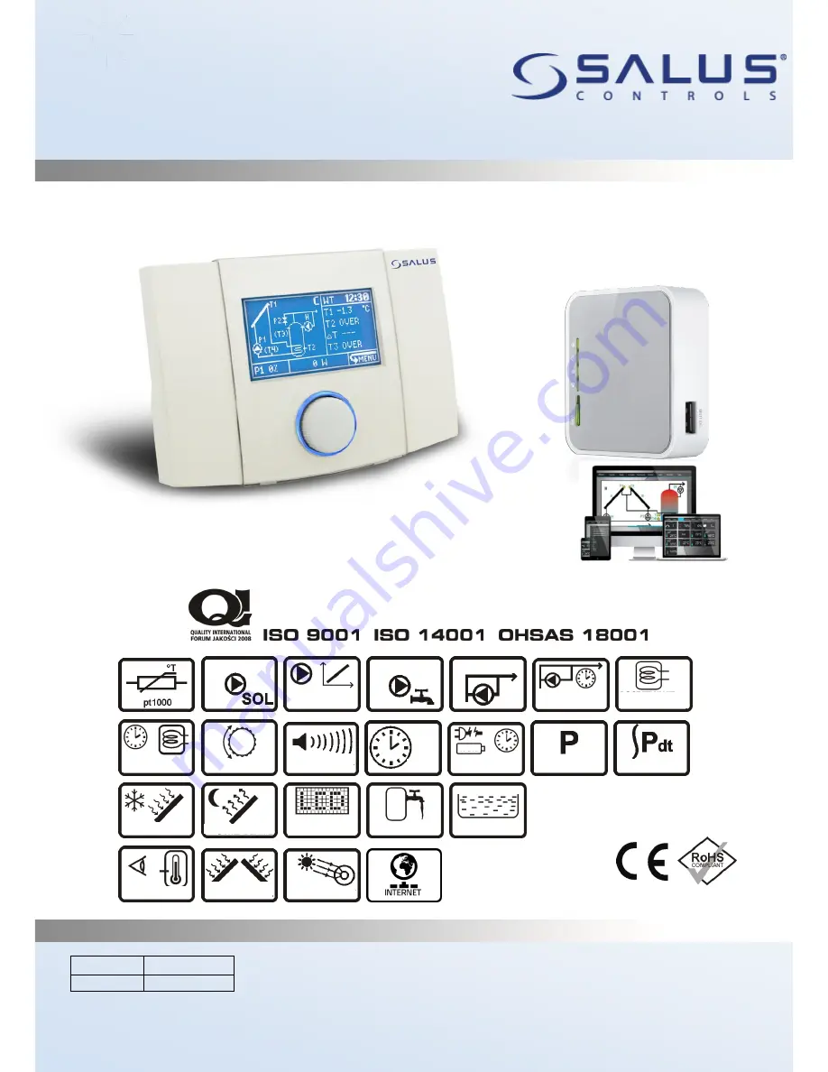 Salus PCSol 300 Installation And Operation Manual Download Page 1