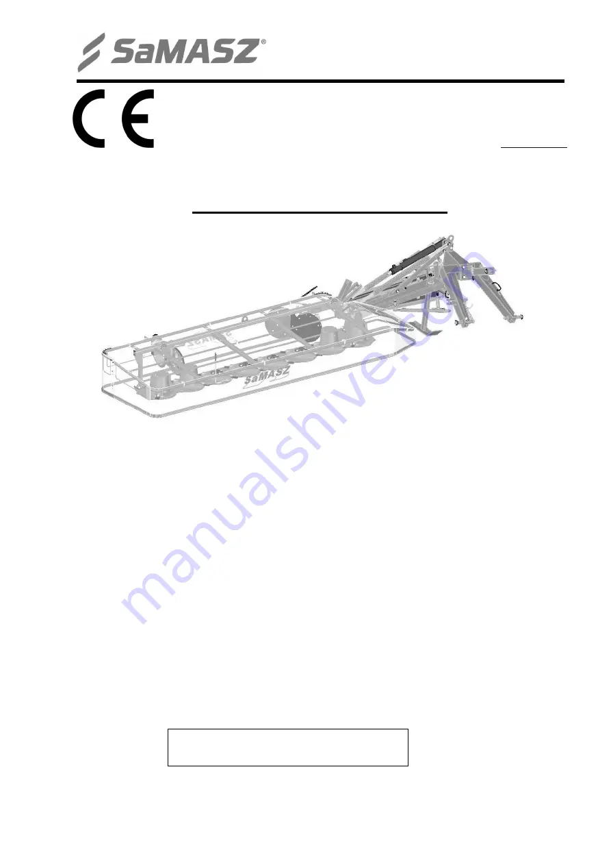 SaMASZ KDT 180 Operator'S Manual Download Page 1