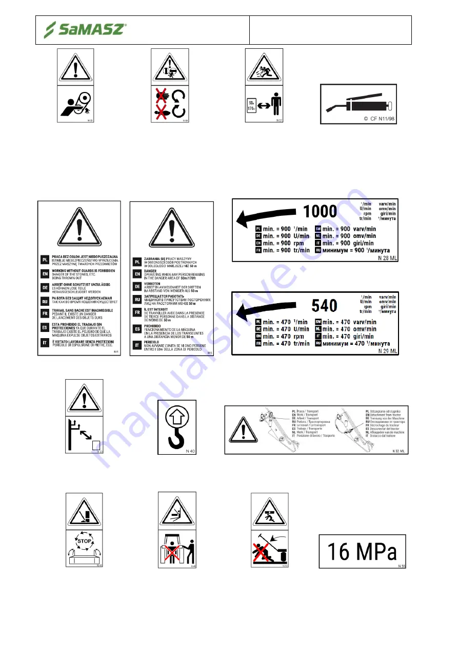 SaMASZ SAMBA 160 Operator'S Manual Download Page 16