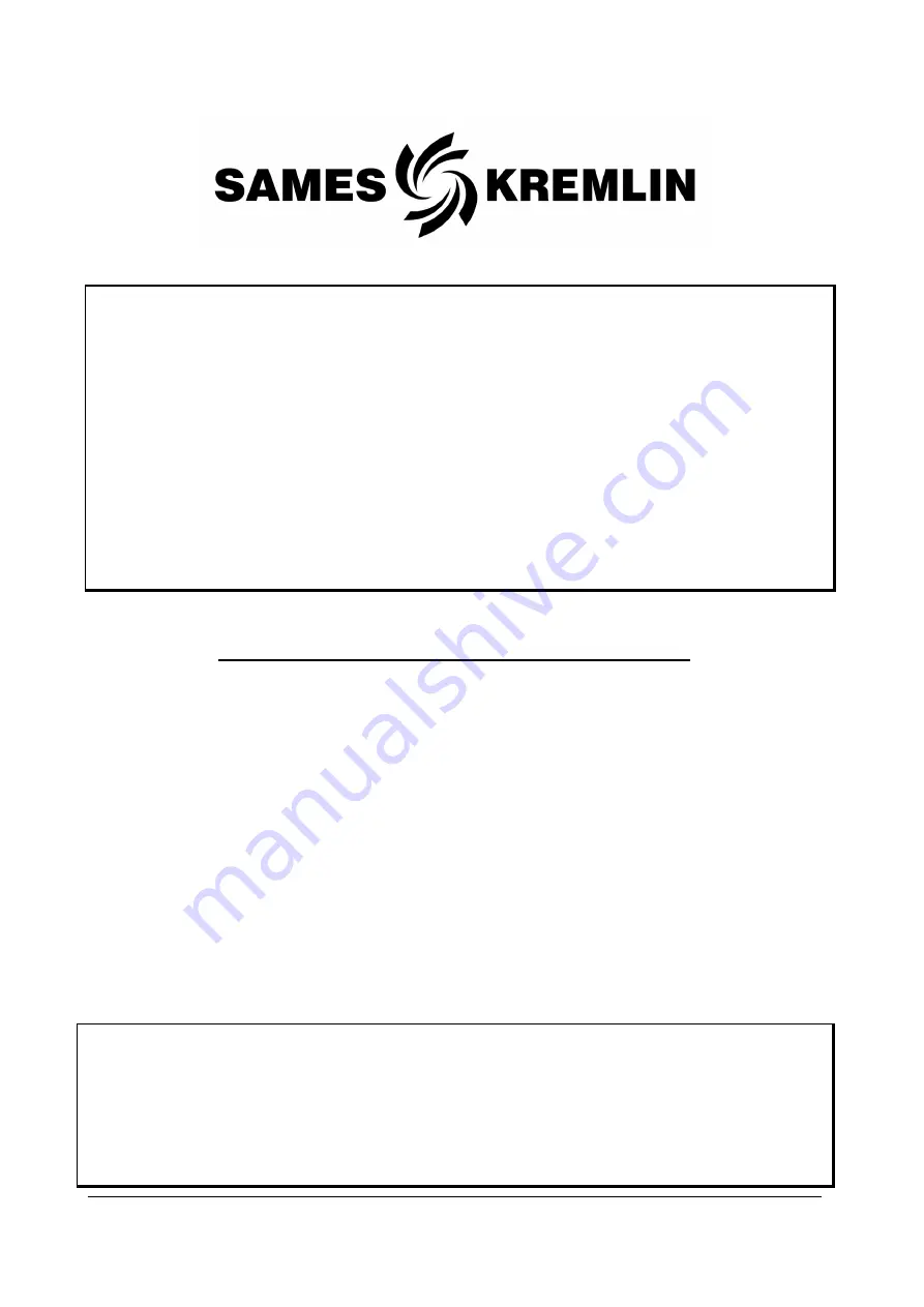 SAMES KREMLIN AIRMIX 08C240 Translation From The Original Manual Download Page 44