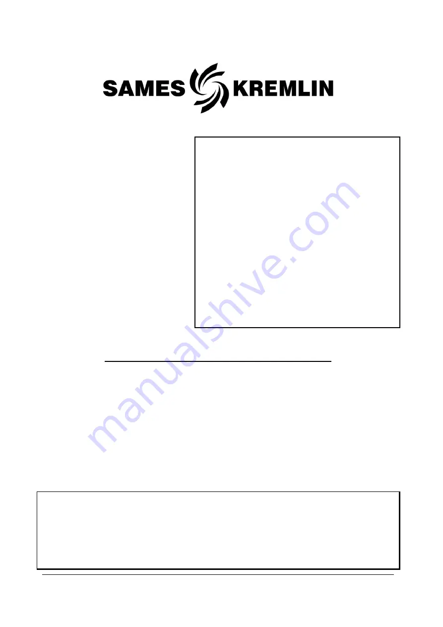 SAMES KREMLIN AIRMIX 20C50 GT Documentation Download Page 42