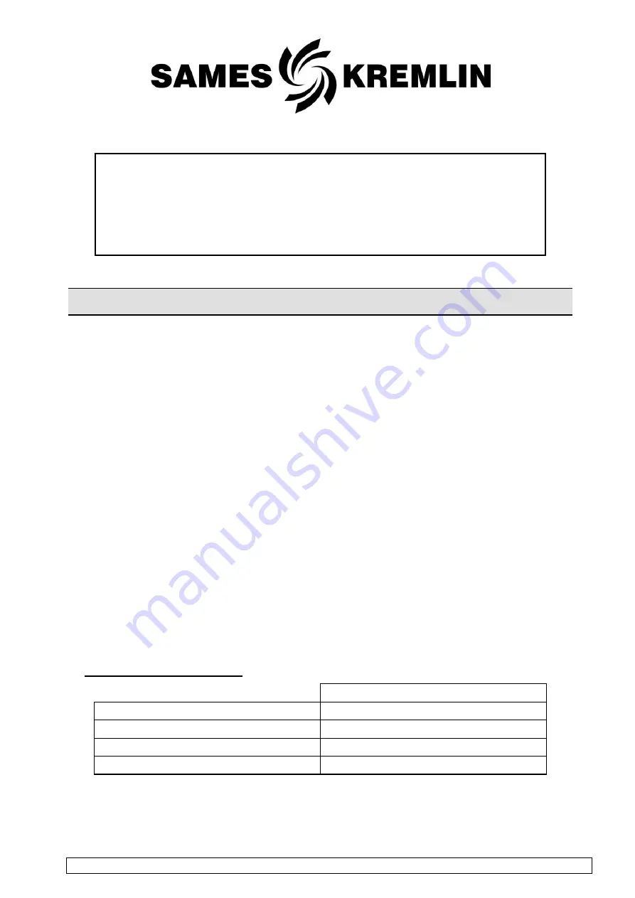 SAMES KREMLIN FLOWMAX AIRMIX PU 2160 F Скачать руководство пользователя страница 9