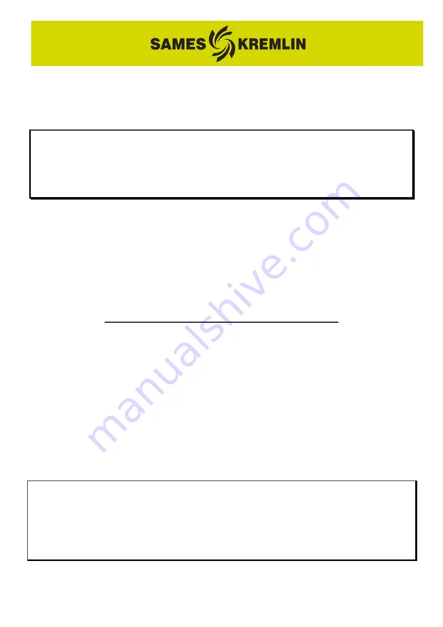 SAMES KREMLIN REGULEX 5 CC Installation And Safety Instructions Download Page 1