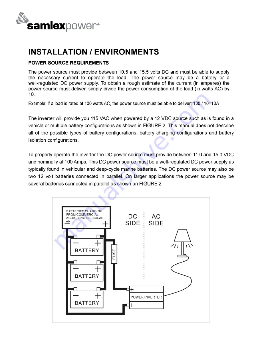 Samlexpower SAM-250-12 Owner'S Manual Download Page 5