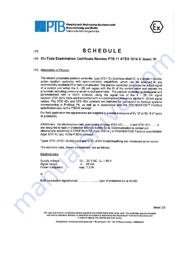 Samson 3731-5 Mounting And Operating Instructions Download Page 103