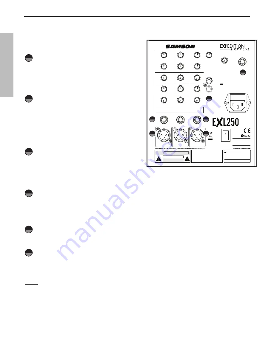 Samson Expedition Express EXL250 Owner'S Manual Download Page 16