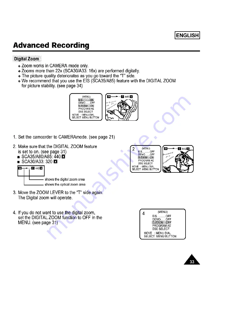 Samsung 8 SCA30 Owner'S Instruction Book Download Page 33