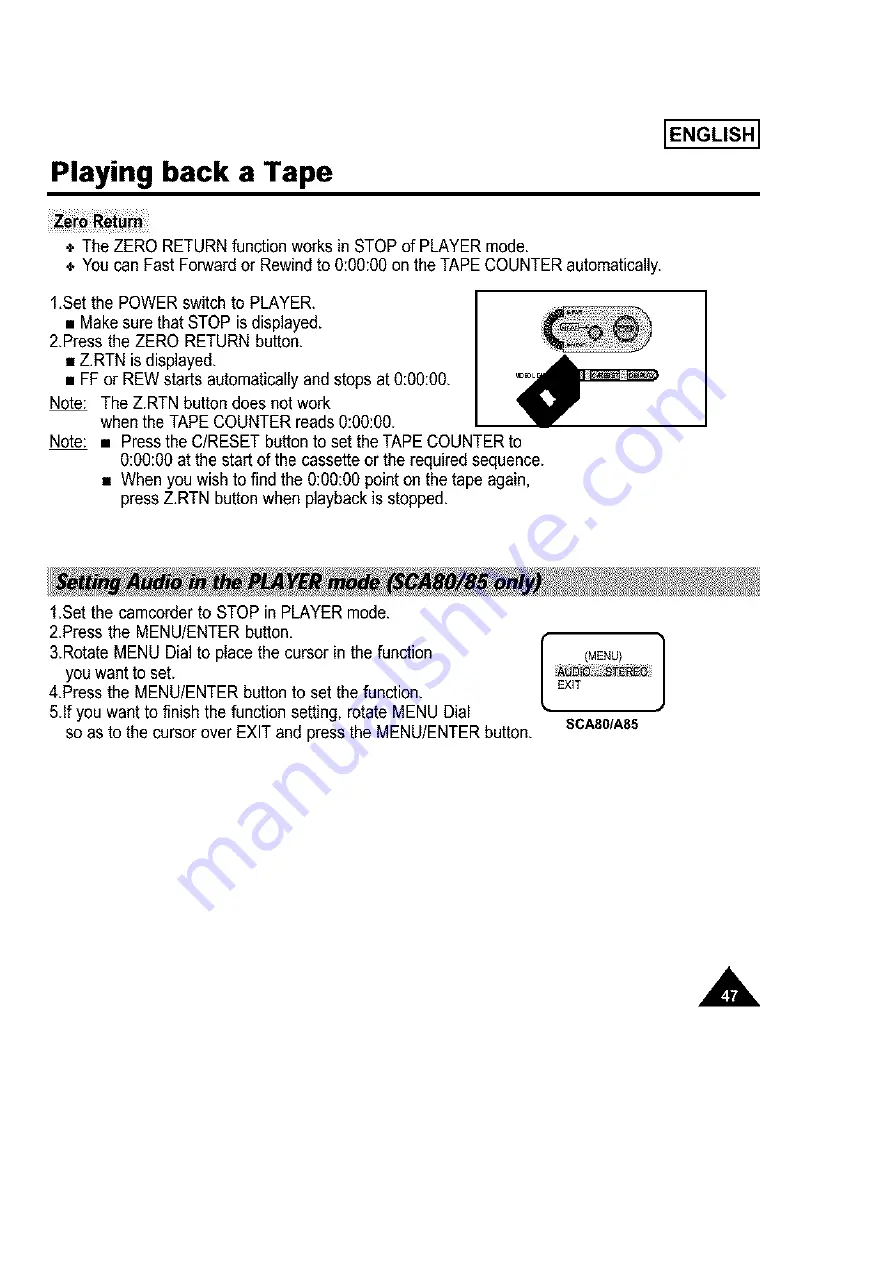 Samsung 8 SCA30 Owner'S Instruction Book Download Page 47