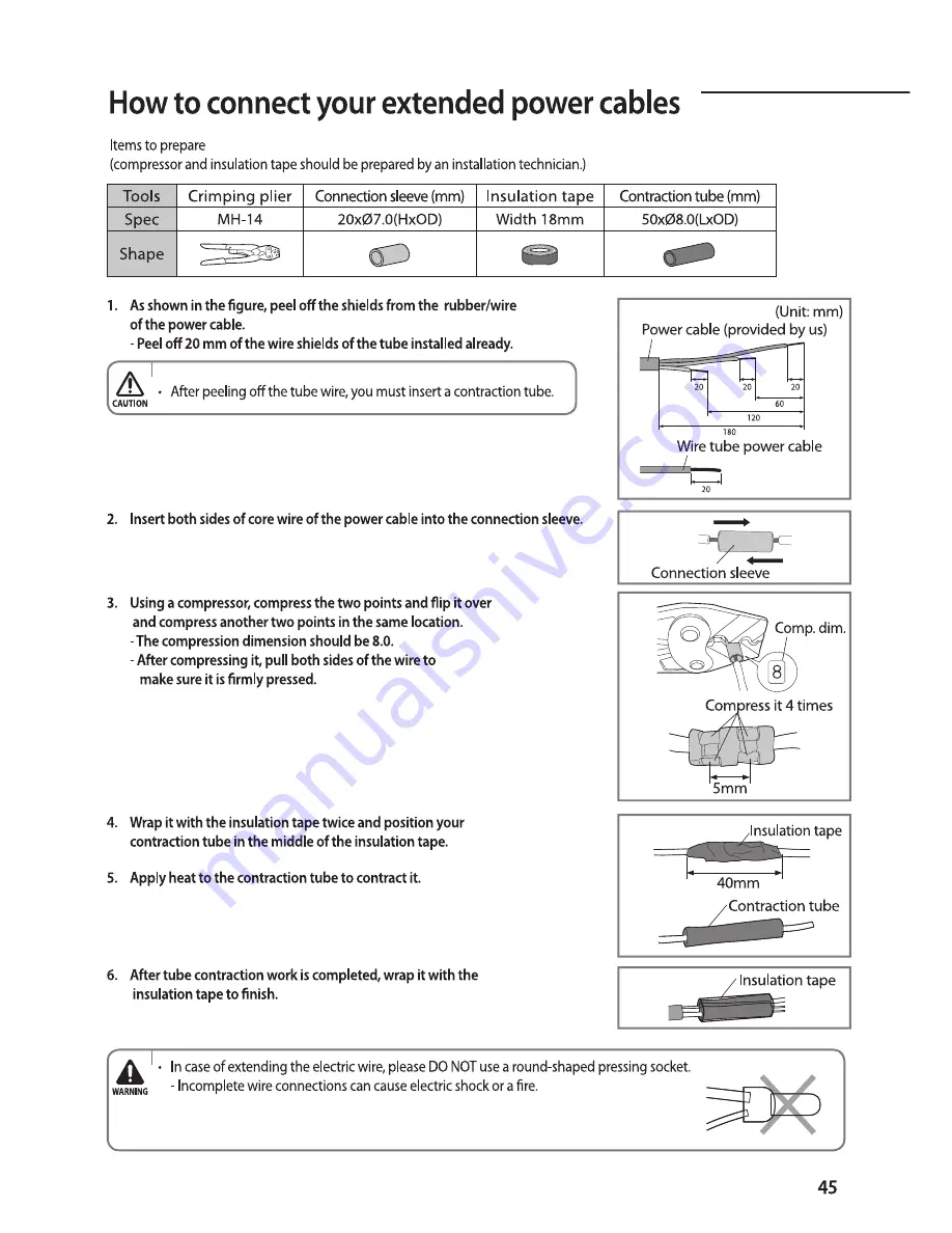 Samsung AR12KC3JAMV User'S Installation Manual Download Page 45