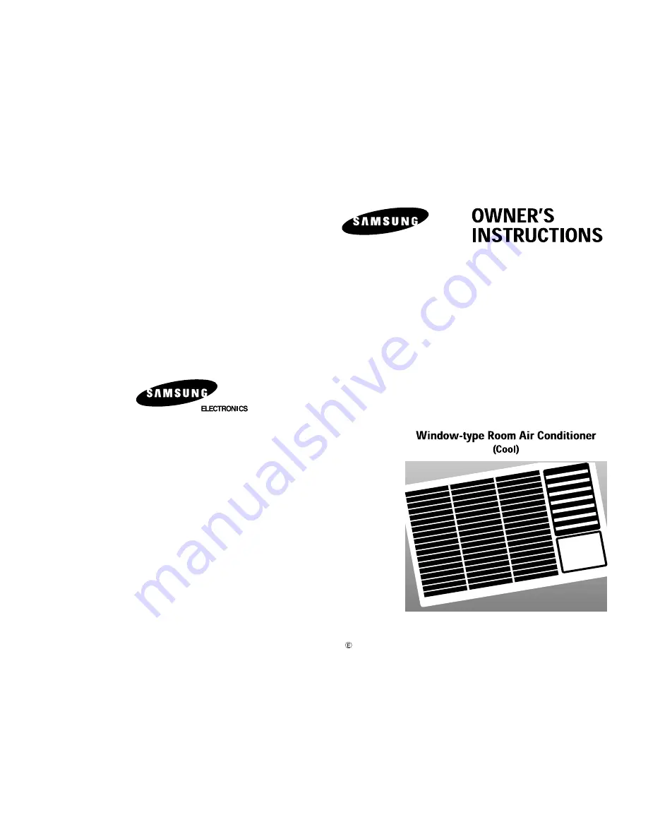 Samsung AWT12FBDDBKXTL Owner'S Instructions Manual Download Page 1