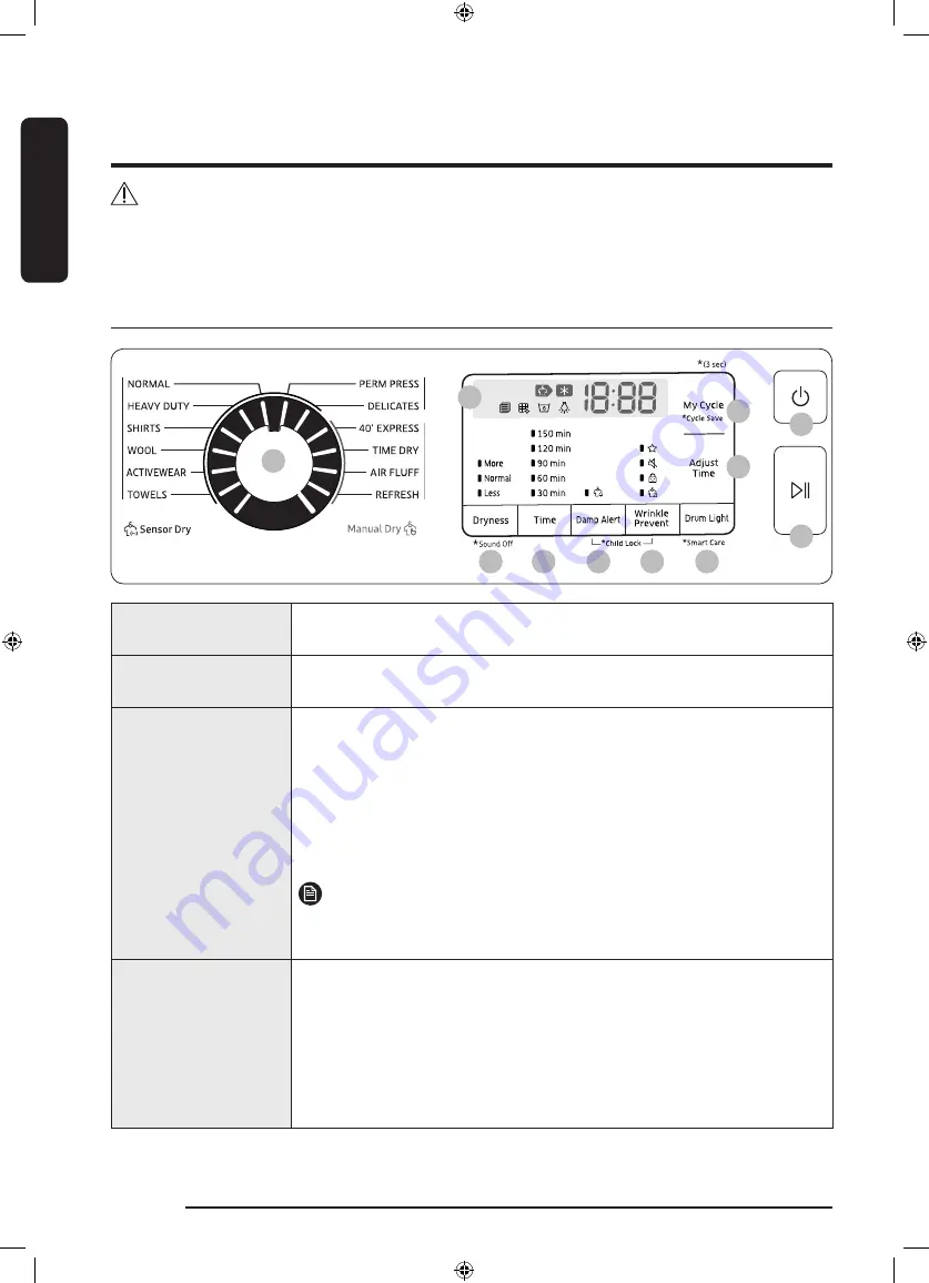 Samsung DV25B6800HW/AC User Manual Download Page 88