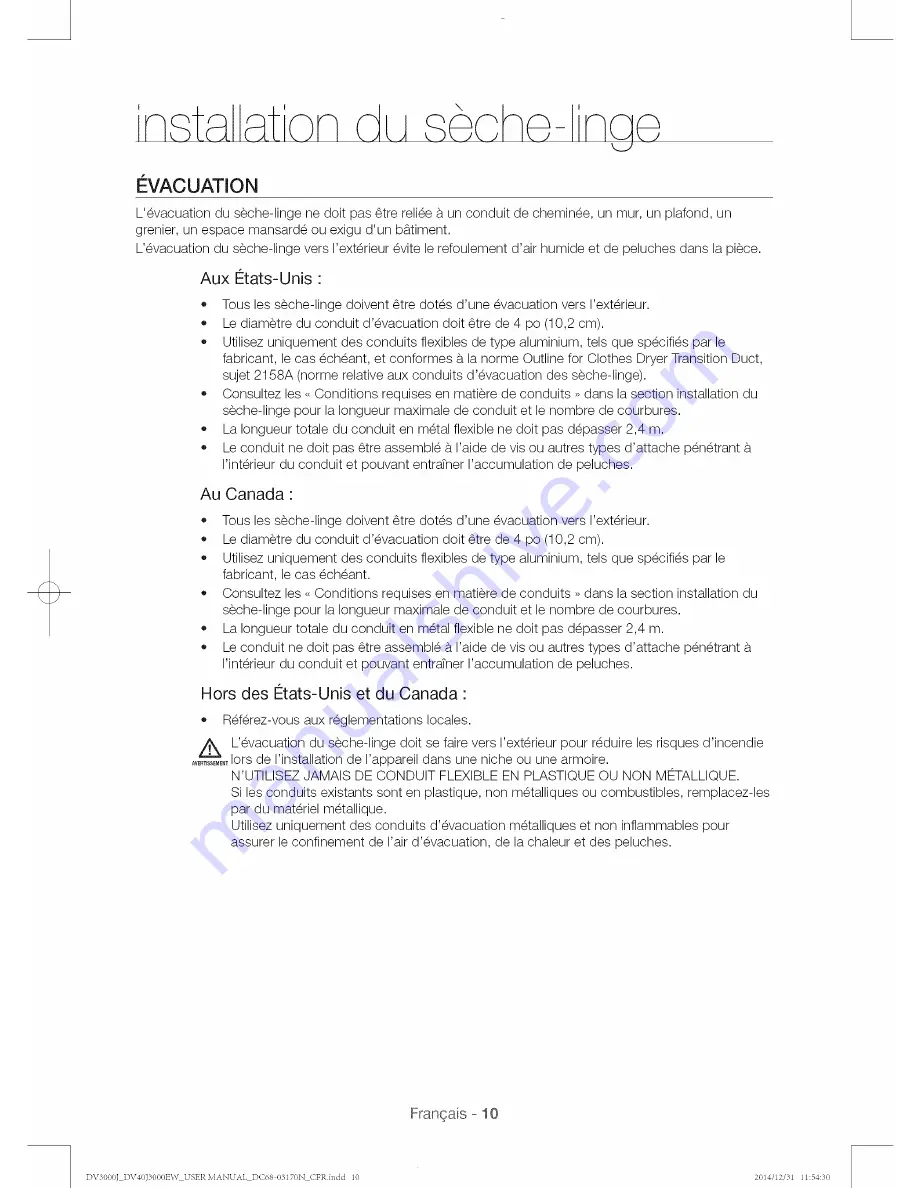 Samsung DV40J3000EW User Manual Download Page 46