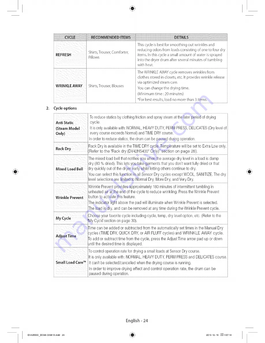 Samsung DV42H5200EW User Manual Download Page 24