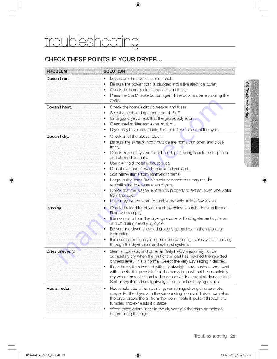 Samsung DV448AG series User Manual Download Page 29