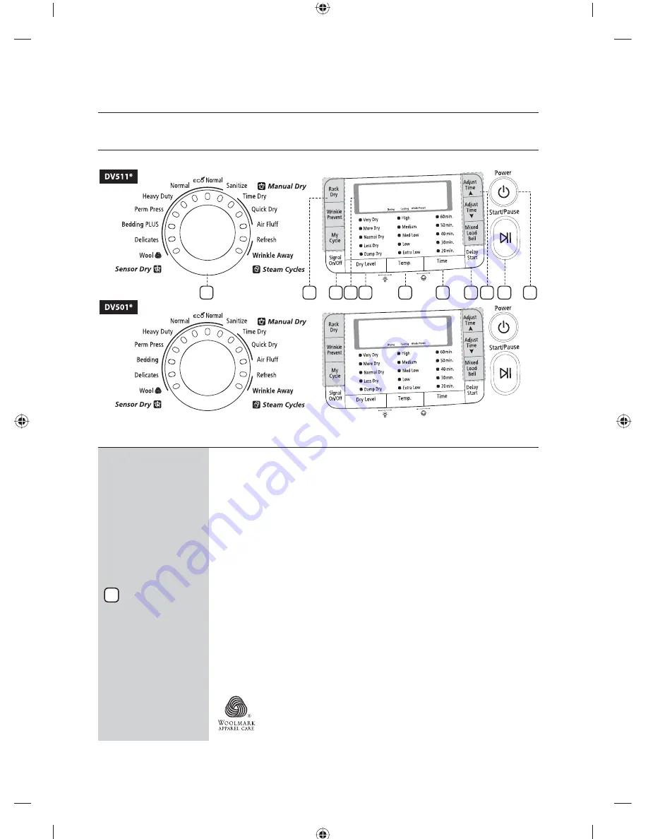 Samsung DV511AER/XAA Скачать руководство пользователя страница 26