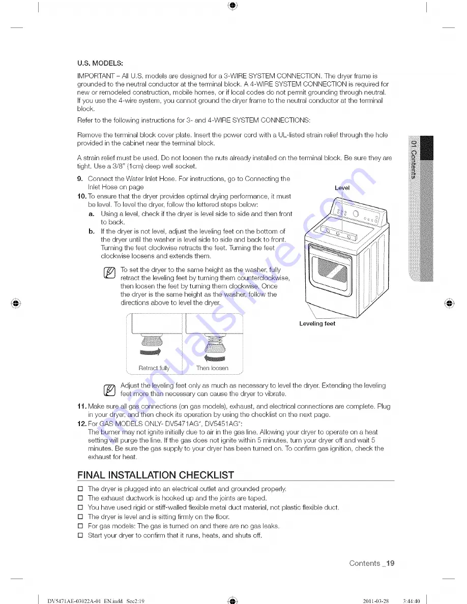 Samsung DV5471A Series User Manual Download Page 19