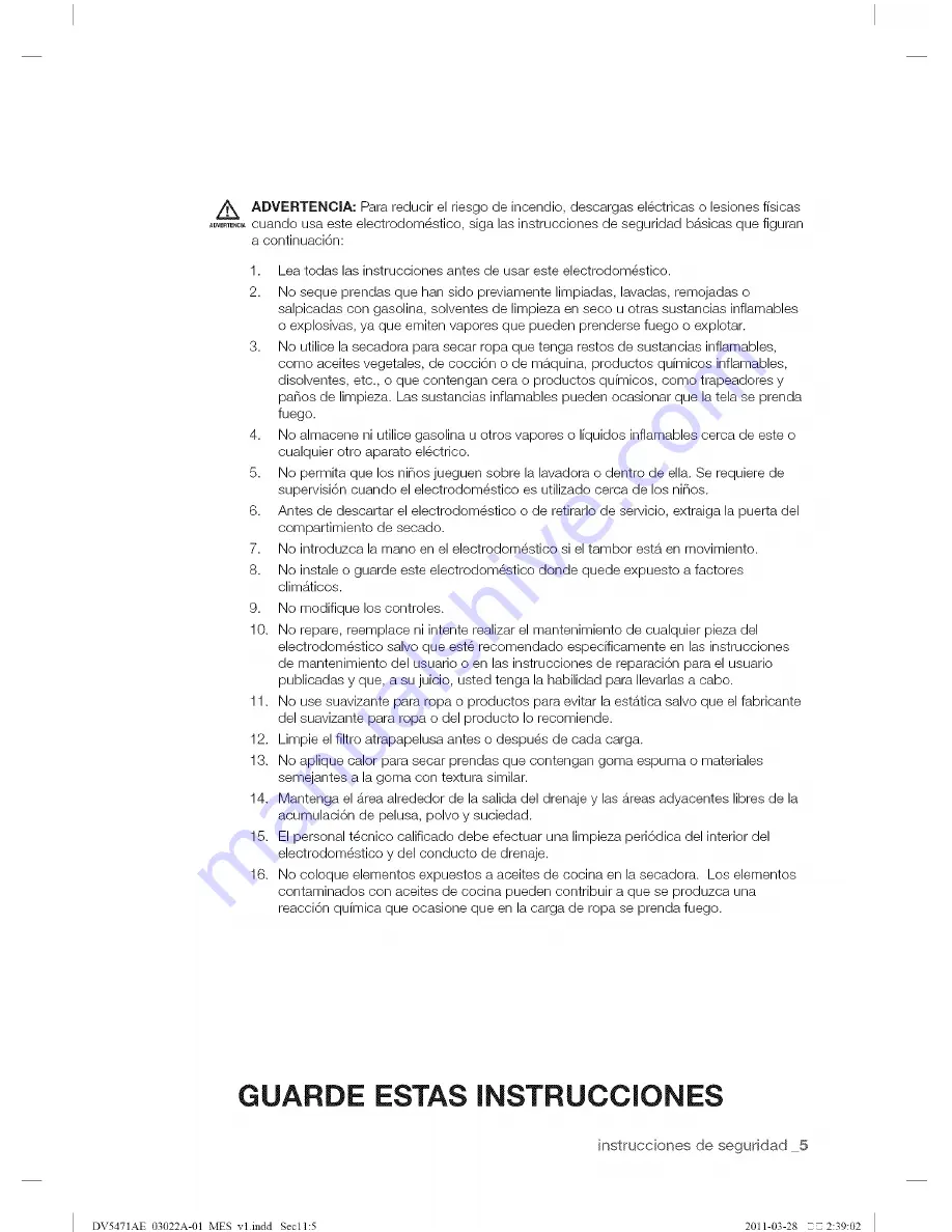 Samsung DV5471A Series User Manual Download Page 44