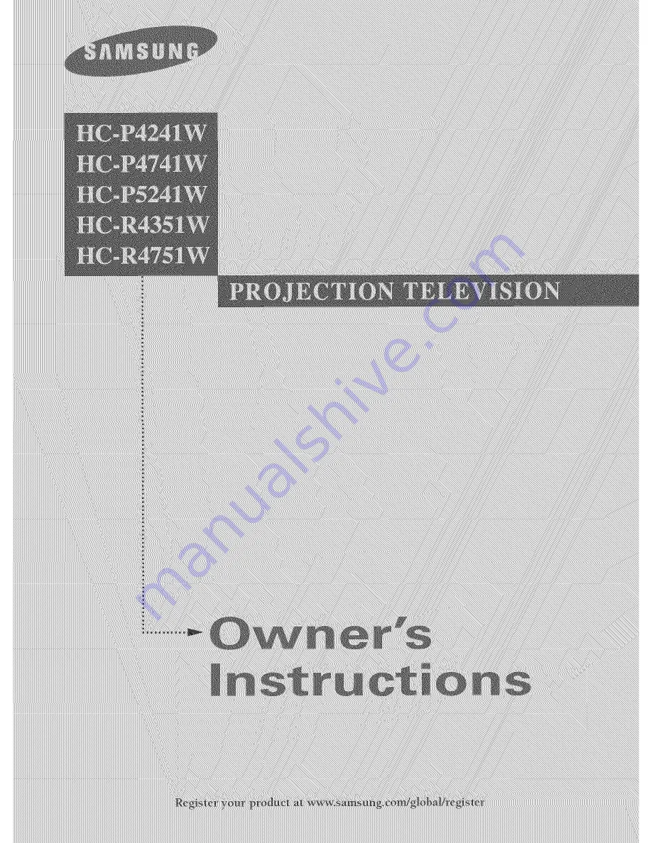 Samsung HC-P4241W Owner'S Instructions Manual Download Page 1