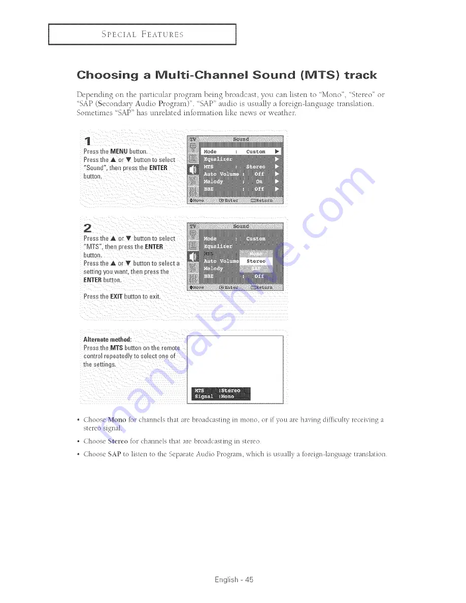 Samsung HC-P4241W Owner'S Instructions Manual Download Page 45