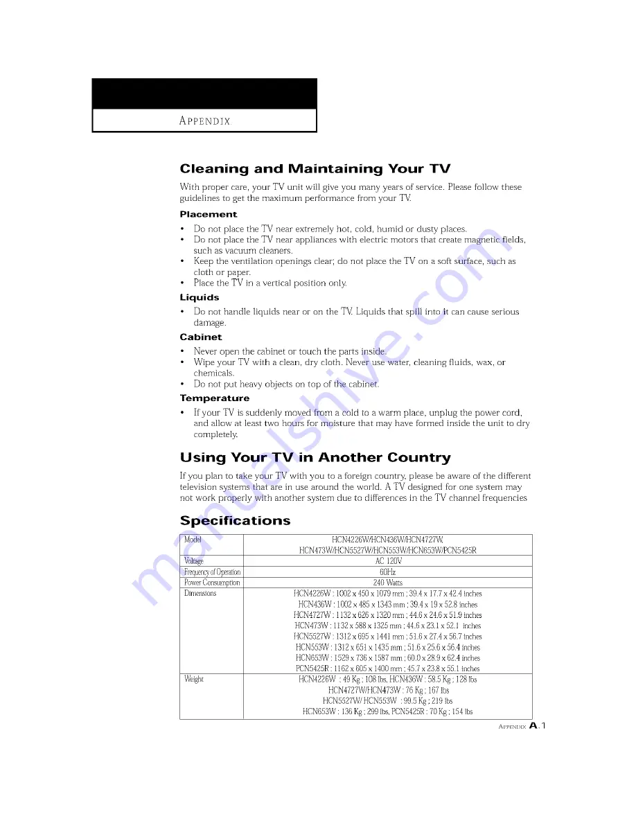 Samsung HCN5527W Скачать руководство пользователя страница 69