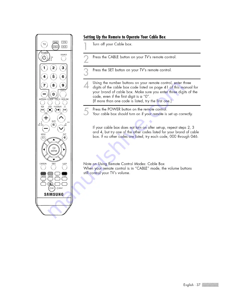 Samsung HL-$4676S Owner'S Instructions Manual Download Page 37