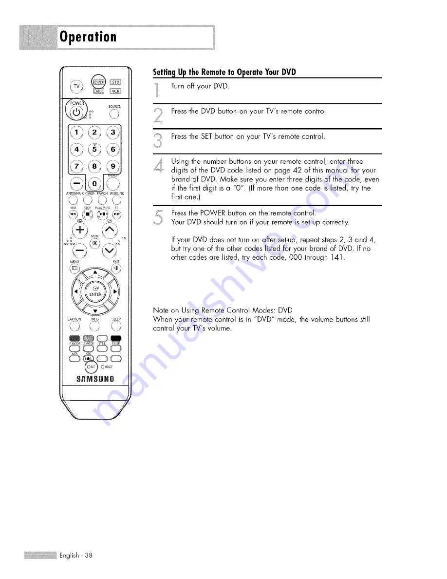 Samsung HL-$4676S Owner'S Instructions Manual Download Page 38