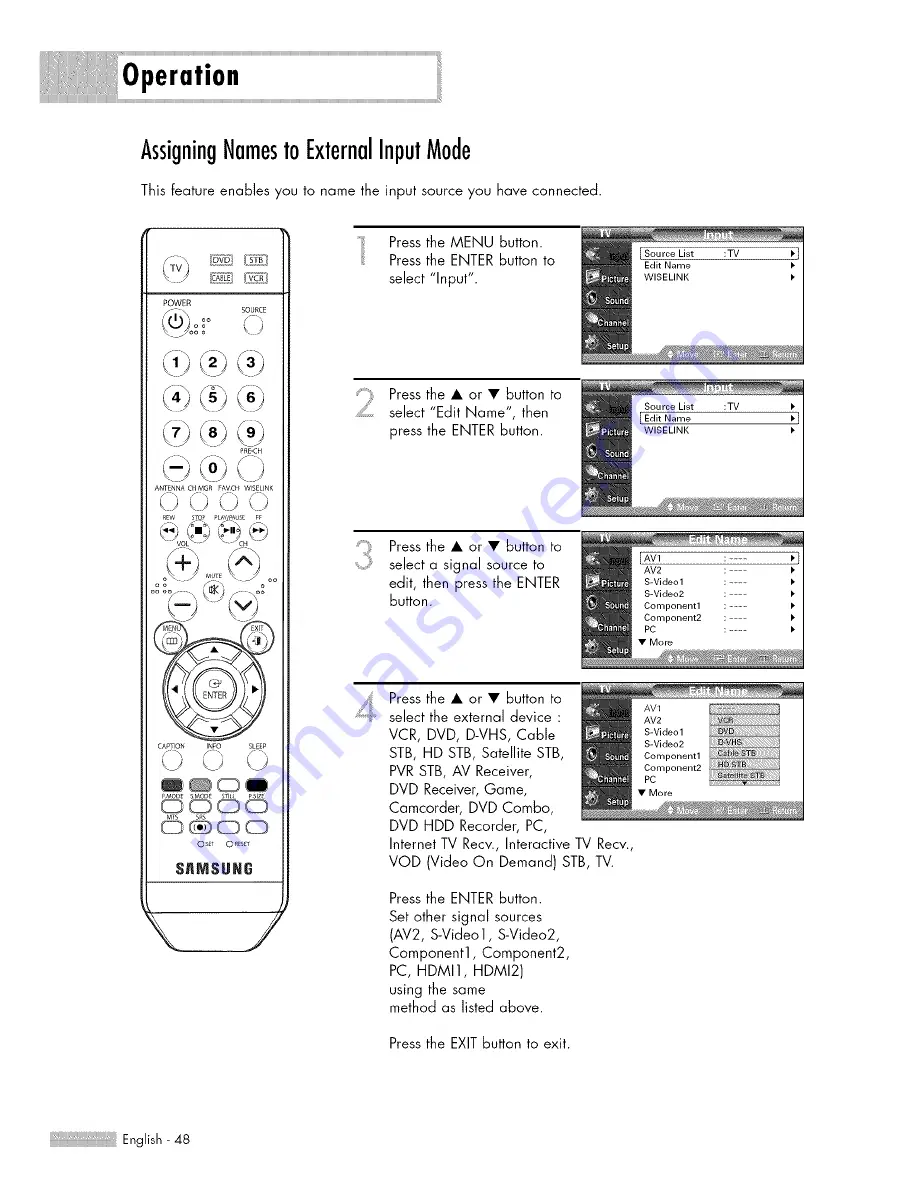 Samsung HL-$4676S Owner'S Instructions Manual Download Page 48