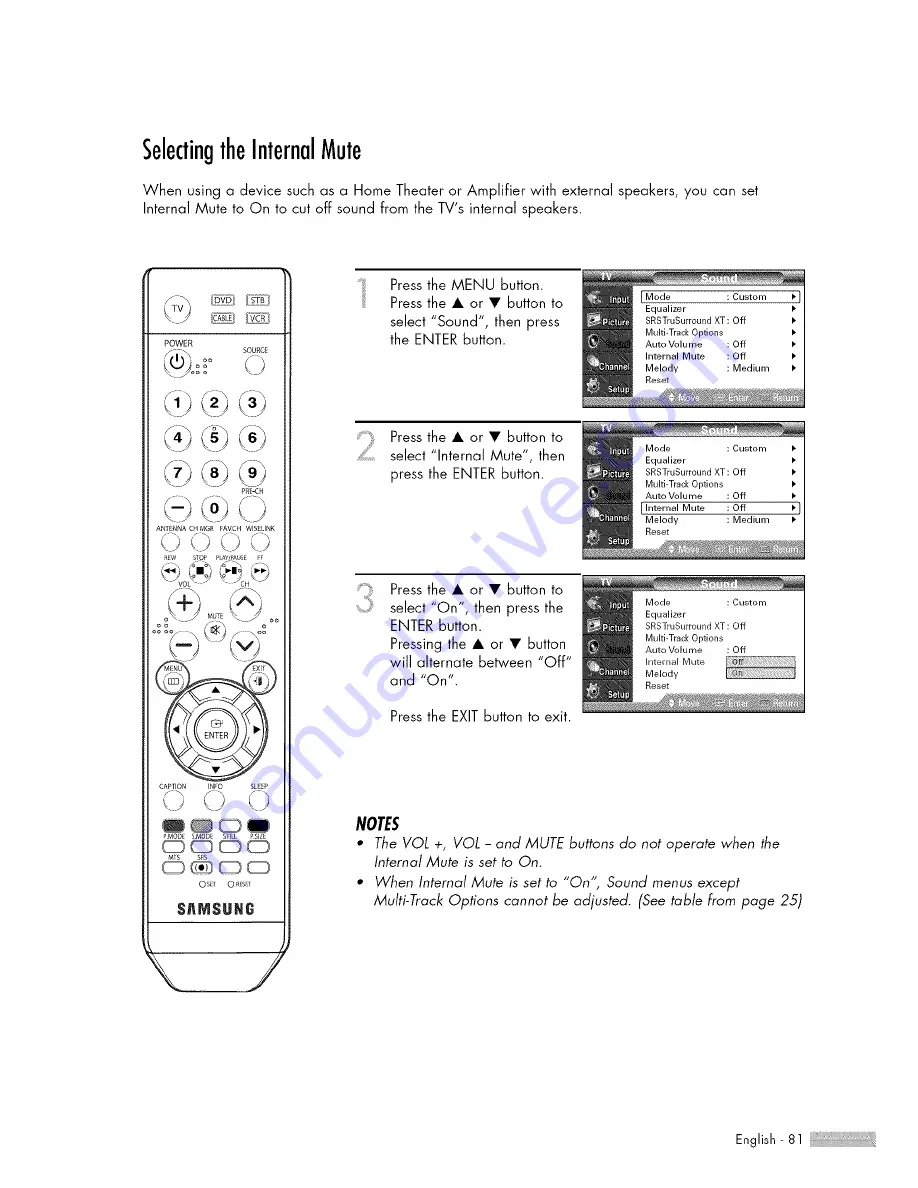 Samsung HL-$4676S Owner'S Instructions Manual Download Page 81