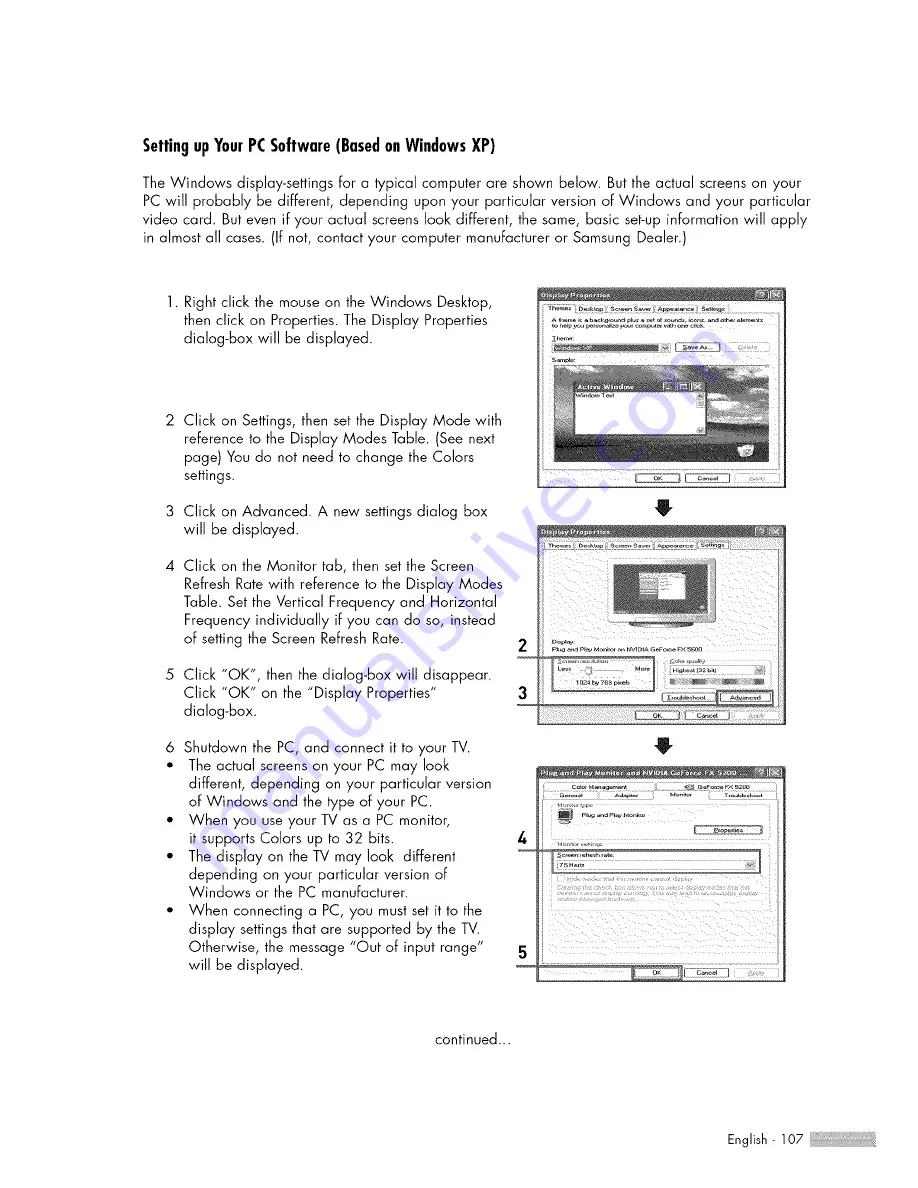 Samsung HL-$4676S Owner'S Instructions Manual Download Page 107