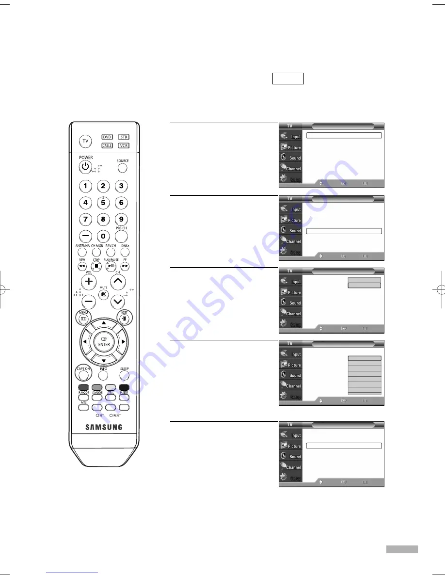 Samsung HL-S5065W Owner'S Instructions Manual Download Page 101