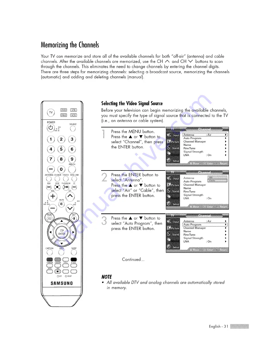 Samsung HL-S5666W Owner'S Instructions Manual Download Page 31