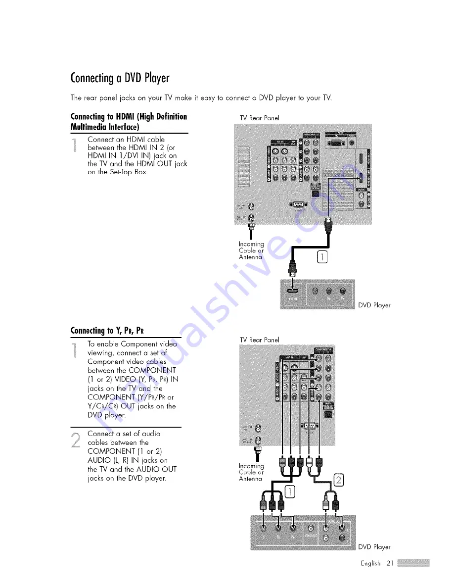 Samsung HL-S5687W Owner'S Instructions Manual Download Page 21