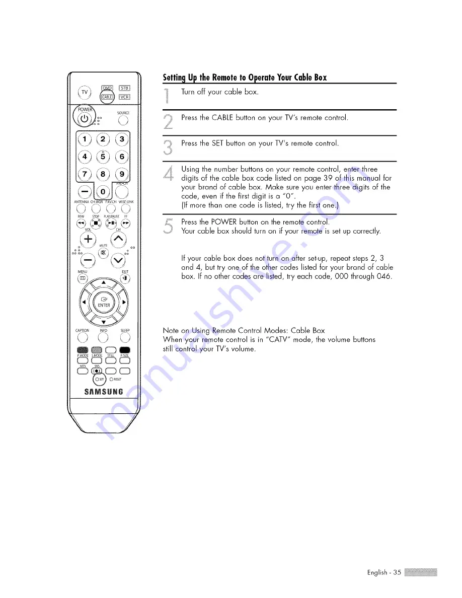 Samsung HL-S5687W Owner'S Instructions Manual Download Page 35