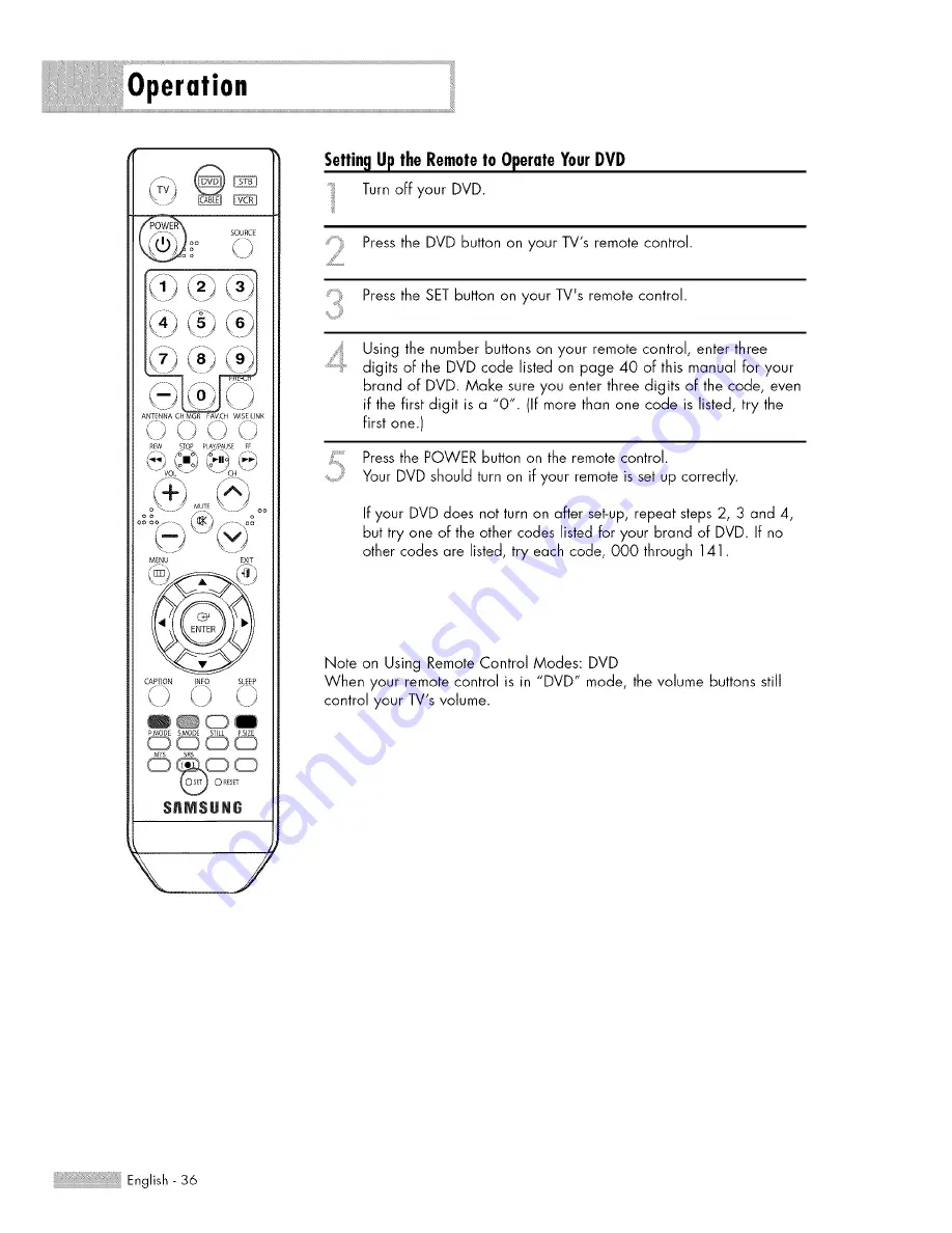 Samsung HL-S5687W Owner'S Instructions Manual Download Page 36