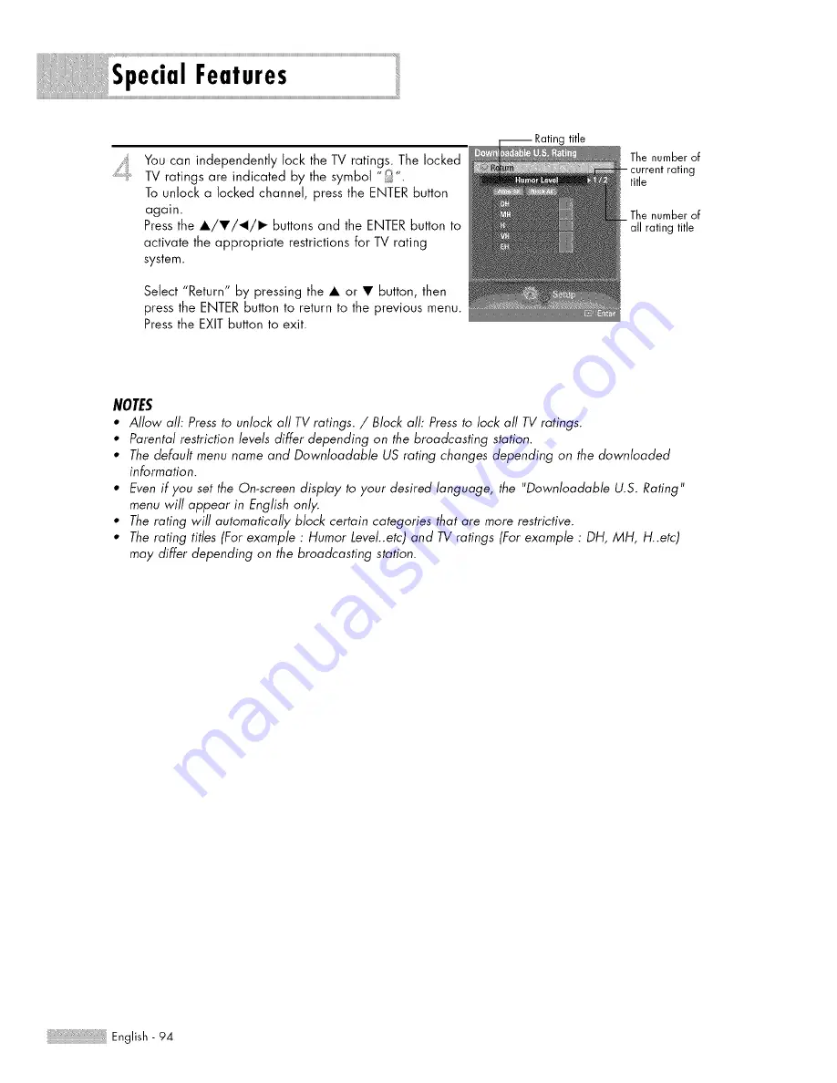 Samsung HL-S5687W Owner'S Instructions Manual Download Page 94