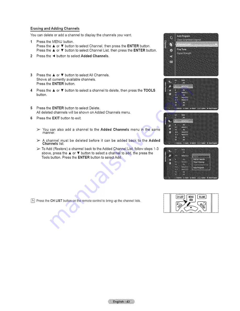 Samsung HL61A750A1FXZA Getting Started Manual Download Page 42