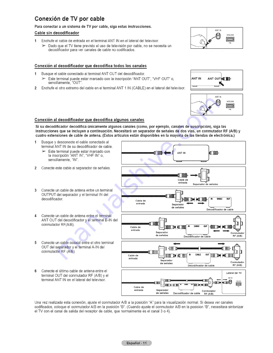 Samsung HL67A750A1FXZA Manual Del Usuario Download Page 11